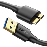 Cable Adaptador USB-A 3.0 a Micro USB 3.0 / 0.5 Metros / Carga y Sincronización de Datos / Velocidad de hasta 5 Gbps / Blindaje Interior Múltiple / Núcleo de Cobre Estañado de 22 AWG / Compatibilidad