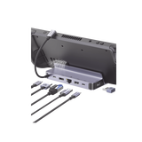 HUB USB-C (Docking Revodok Pro) 6 en 1 | Soporte para Steam Deck | 2 USB-A 3.0 (5Gbps) | USB-C 3.0 (5Gbps) | RJ45 (Gigabit Ethernet) | HDMI 2.0 4K@60Hz | USB-C PD Carga 100W | Carcasa de Aluminio.