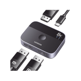 Conmutador DP 1.4 8K | Display Port Splitter 2 Entradas a 1 Salida | Bidireccional | 3D | HDR10+ | Dolby Atmos | 240Hz | 48Gbps | Compatible Free-Sync/G-Syng | Sincronización de Audio | Potentes Chips