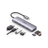 HUB USB-C (Docking Station) 6 en 1 | HDMI 4K@30Hz | 3 Puertos USB 3.0 | Lector Tarjeta SD + Micro SD (TF) Uso Simultáneo | Chip de Última Generación | Potente Disipación de Calor | Caja de Aluminio.