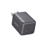 Cargador rápido GaN 1A1C de 20 W y 2 puertos