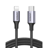 Cable USB-C a Lightning | 2 Metros (6.56 Pies) | Certificado MFi | Carga Rápida 60W | 480 Mbps | Conector C94 | Adecuado para iPhone, iPad y iPod | Protección Integrada | Caja de Aluminio | Nylon Tren