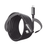Cable USB-C a USB-C (Cable Link) | 5 metros (16 pies) | Transferencia de Alta Velocidad | Carga Rápida | Un Extremo Angulado | Caja de Aluminio | Nylon Trenzado.