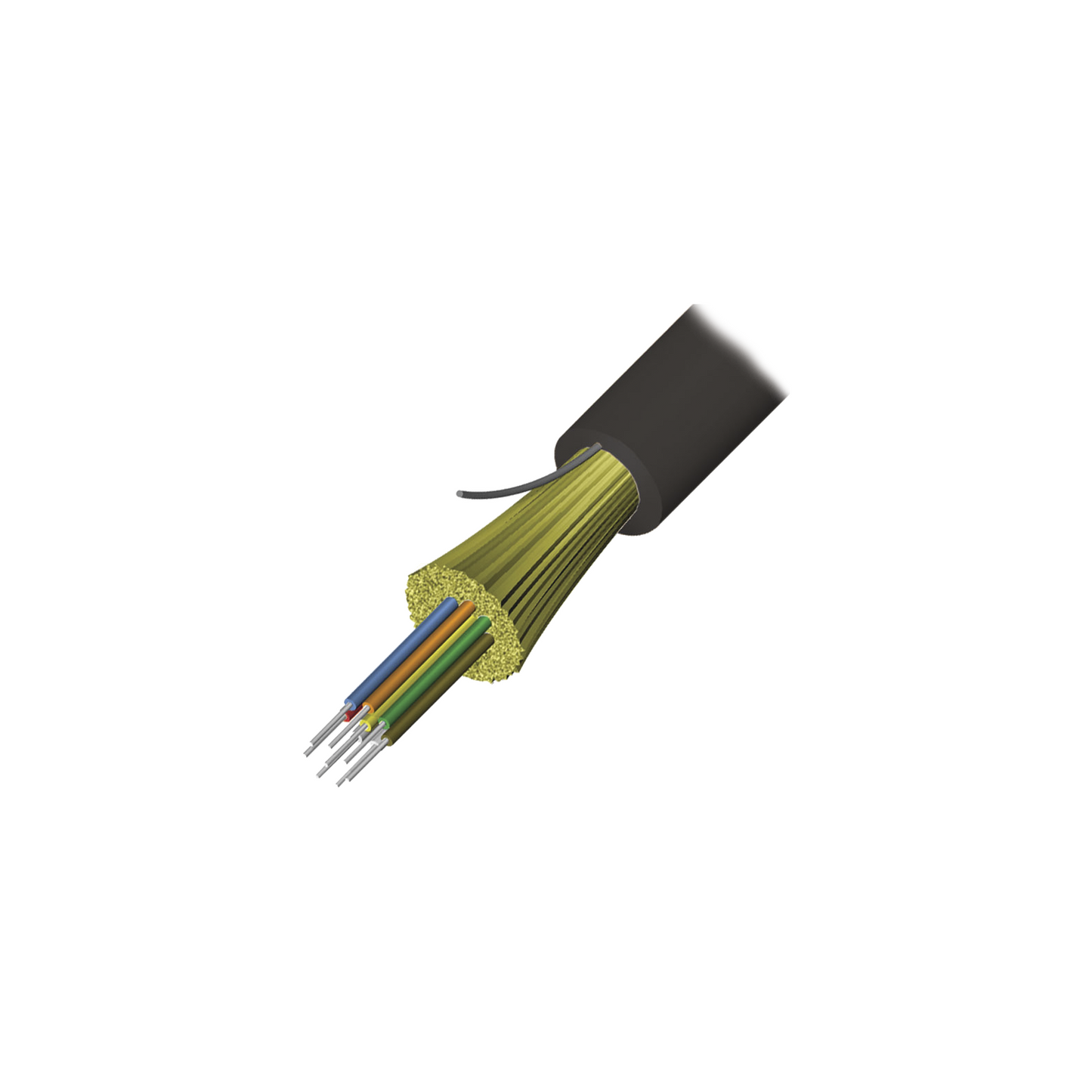 Cable de Fibra �ptica de 6 Hilos, Interior/Exterior, Tight Buffer, No Conductiva (Diel�ctrica), Plenum, Monomodo OS2, 1 Metro (3.28 Pies)