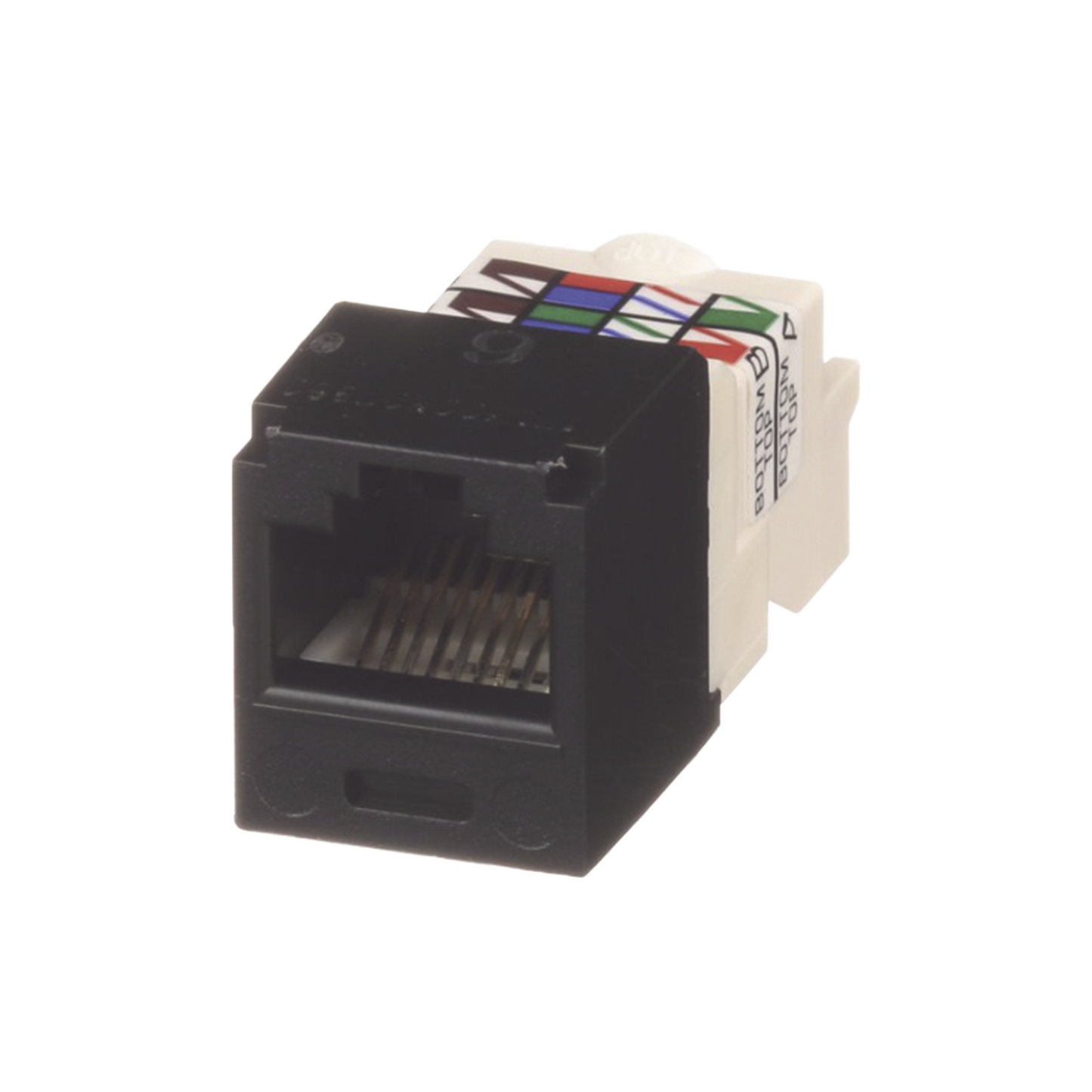 Conector Jack RJ45 Estilo TP, Mini-Com, Categor�a 6, de 8 Posiciones y 8 Cables, Color Negro