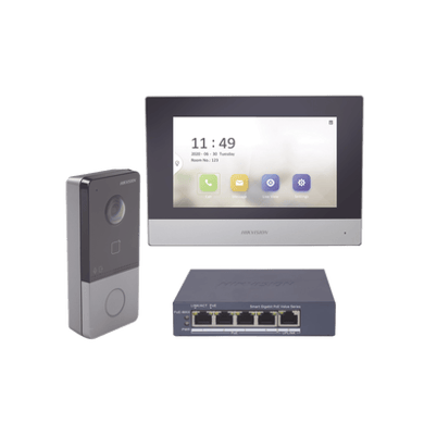 Kit Videoportero IP Hikvision DS-KIS603-P-S con Pantalla y Frente de Calle