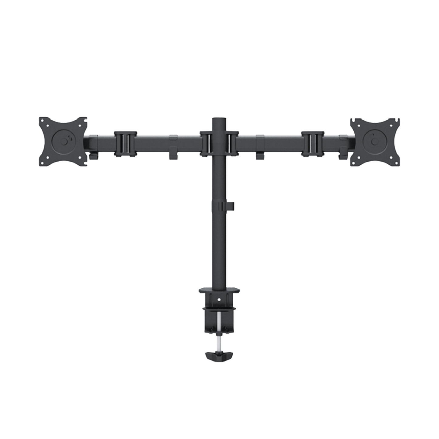 Montaje de Escritorio articulado para 2 monitores de 13 a 27" / Soporta hasta 10 kg / Vesa 75 x 75 / 100 x 100 / Acero / Giro: 360°