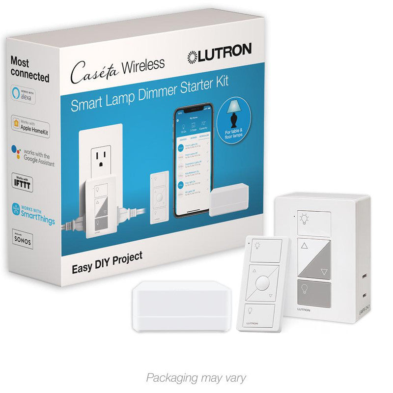 PAQUETE INICIAL CASETA CON SMART BRIDGE - 1 DIMMER DE PESA 1 CONTROL PICO 1 ADAPTADOR 1 PLACA DE MURO