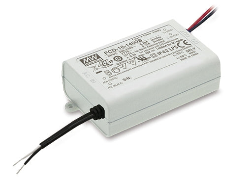 Driver LED MEAN WELL PCD-16-350 16W 350 mA Regulable TRIAC
