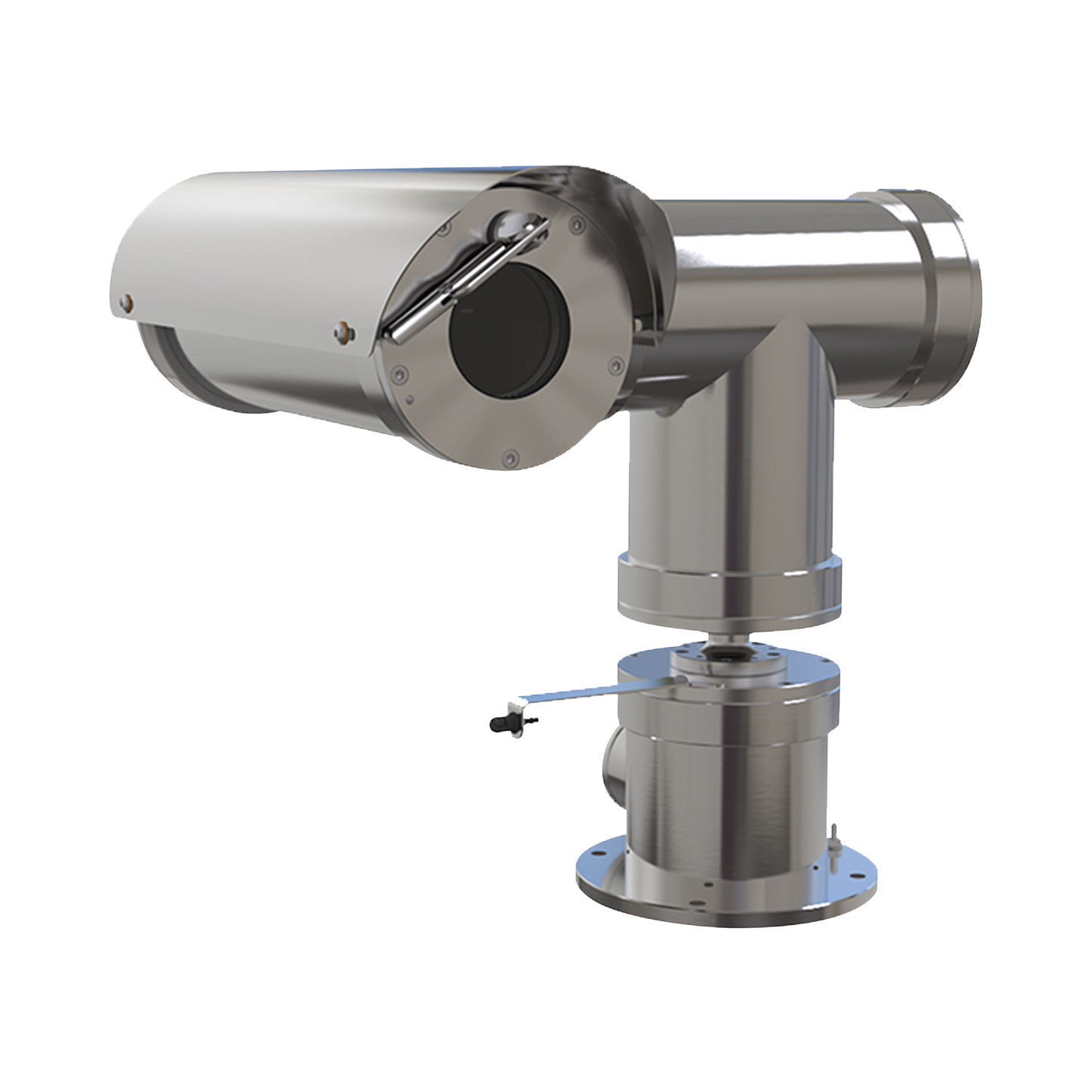 Camara IP PTZ antiexplosion 2MP, 32X, IP68, WiseStream II / con wiper / acero inoxidable / conexion de fibra optica