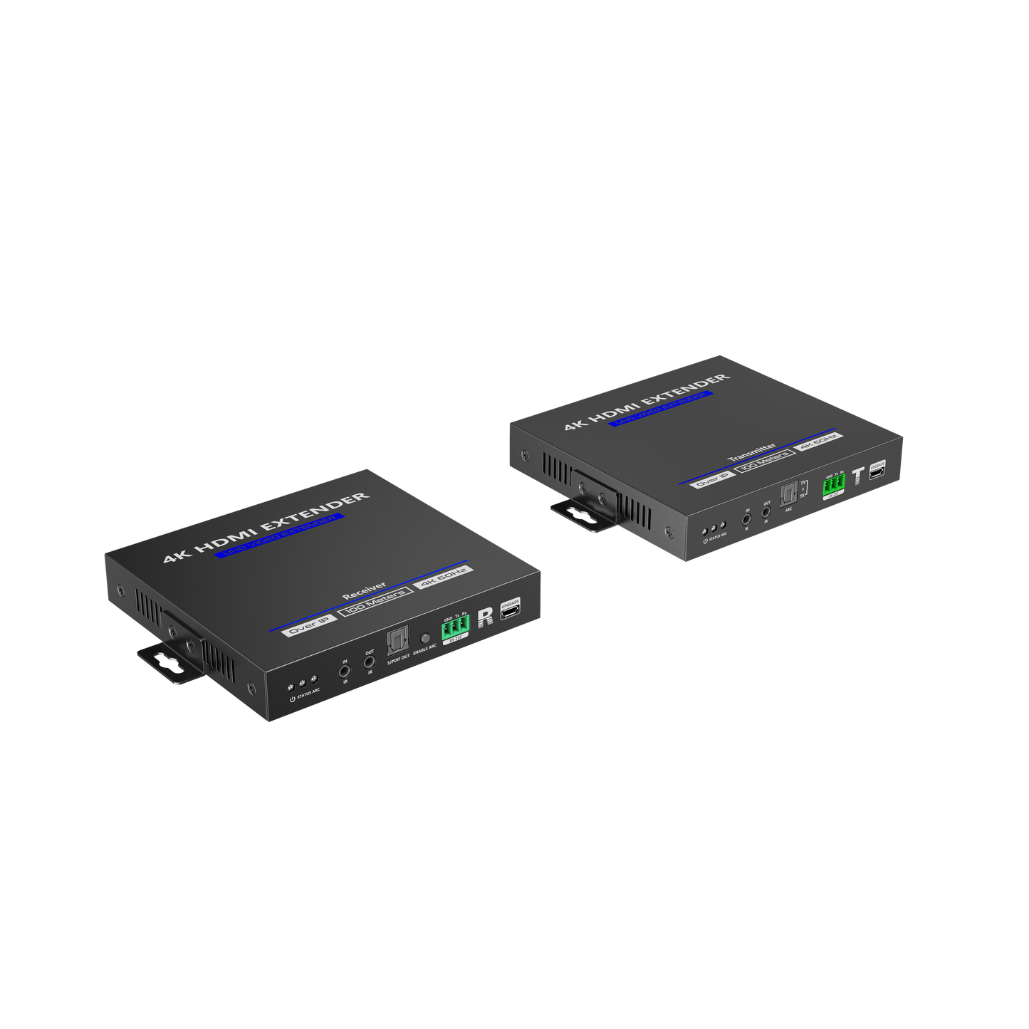 KIT EXTENSOR HDMI 4K@60HZ sobre IP GIGABIT | IPCOLOR | 100m en Conexión Uno a Uno | Salida Loop | IR Bi-Direccional | RS232 | ARC | CERO LATENCIA | Soporta conexión Uno a Muchos/Switch en Cascada