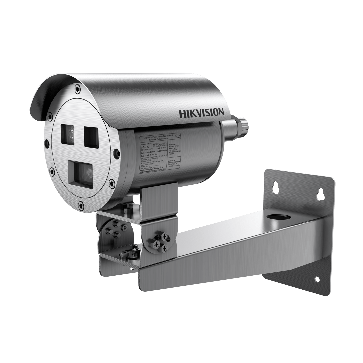Bala IP Térmica Dual / Térmico 3.6 mm (256×192) + Óptico 4.3 mm (4 MP) / Termométrica / Detección de Temperatura (-20°C a 650°C) / IP68 / 30 m IR / Antiexplosión/ Anticorrosión