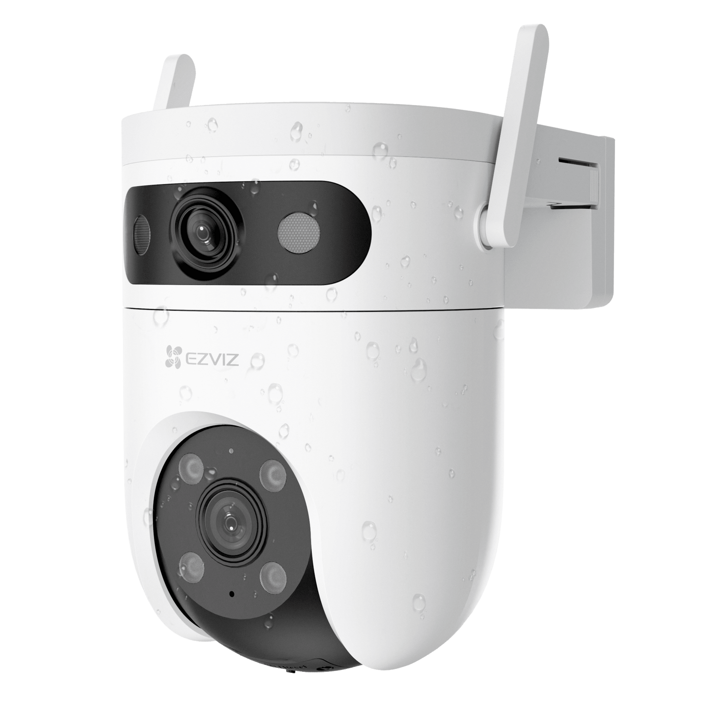 Cámara IP WiFi 6 (2.4 GHz y 5 GHz) PT Dual-Lente / 2K (3mp + 3mp) / Visión Nocturna Color Hasta 40m / Detección IA Humano-Vehículo / Seguimiento Automático / Defensa Activa con Sirena y Luz Estroboscópica / Almac