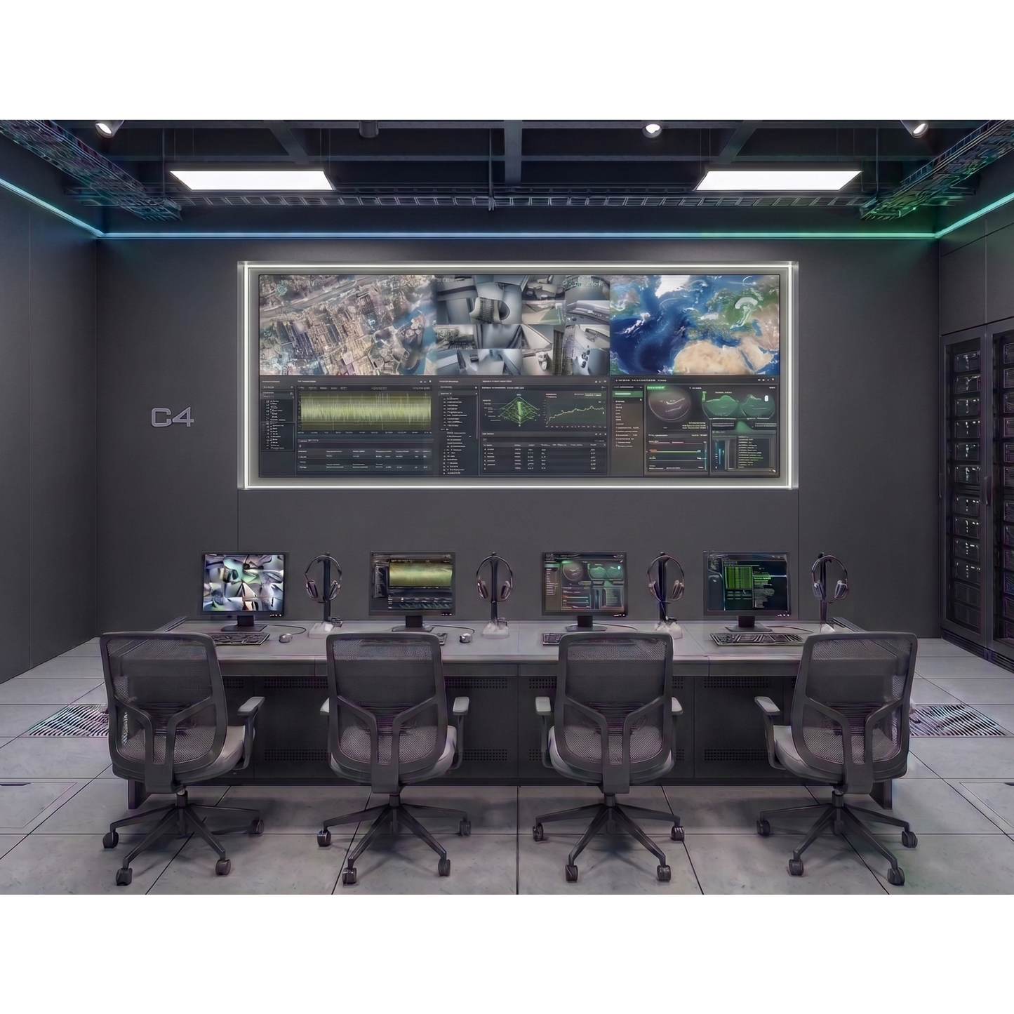 Kit Videowall 3x2 / 6 Pantallas 55" Full HD / Decodificador 16CH 4K / Montaje de Pared / Hikvision