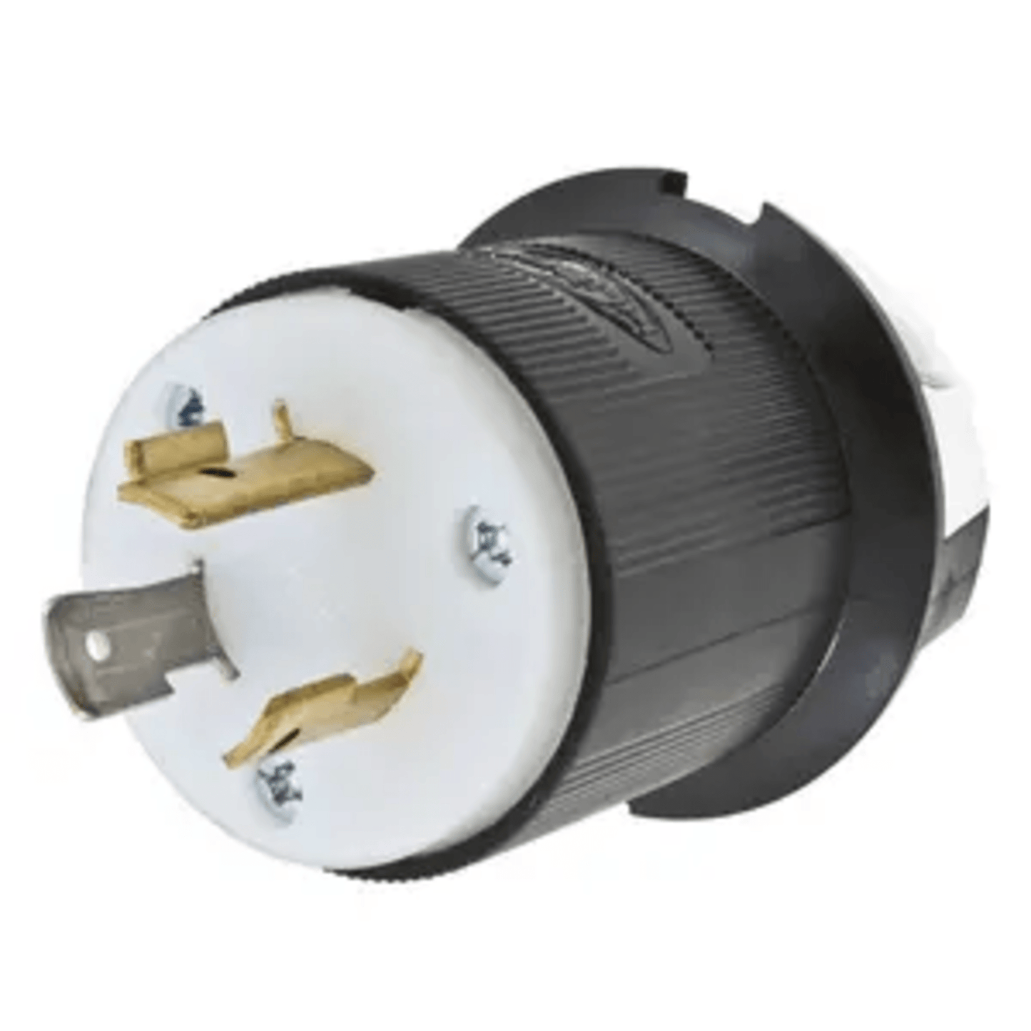 Clavija Industrial con Bloqueo de Media Vuelta / 20 A 277 V CA / 2 Polos 3 Hilos / Color Blanco y Negro / Nema L7-20P