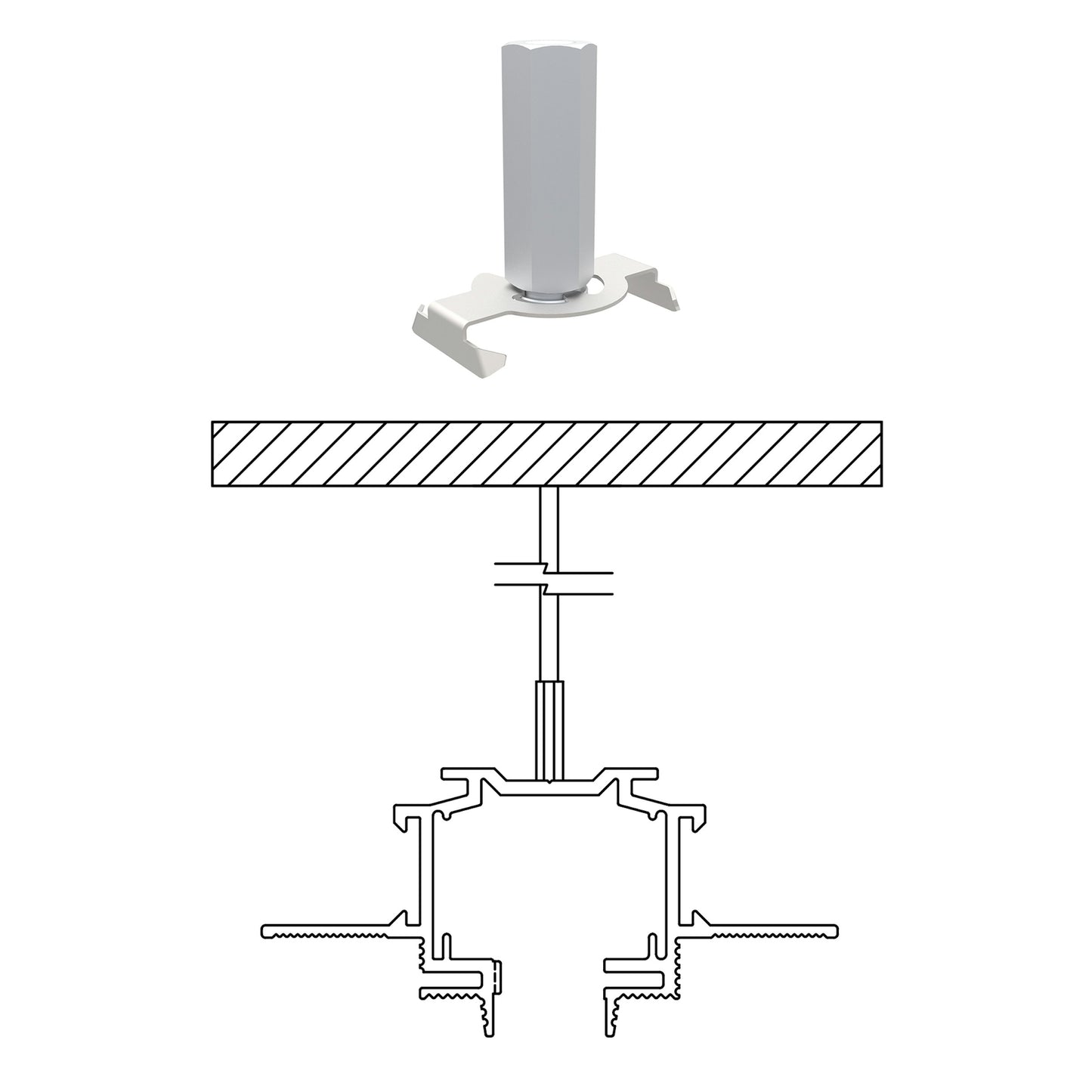 FLOS Architectural Ceiling Kit — Sujeción a Techo Ajustable Negro