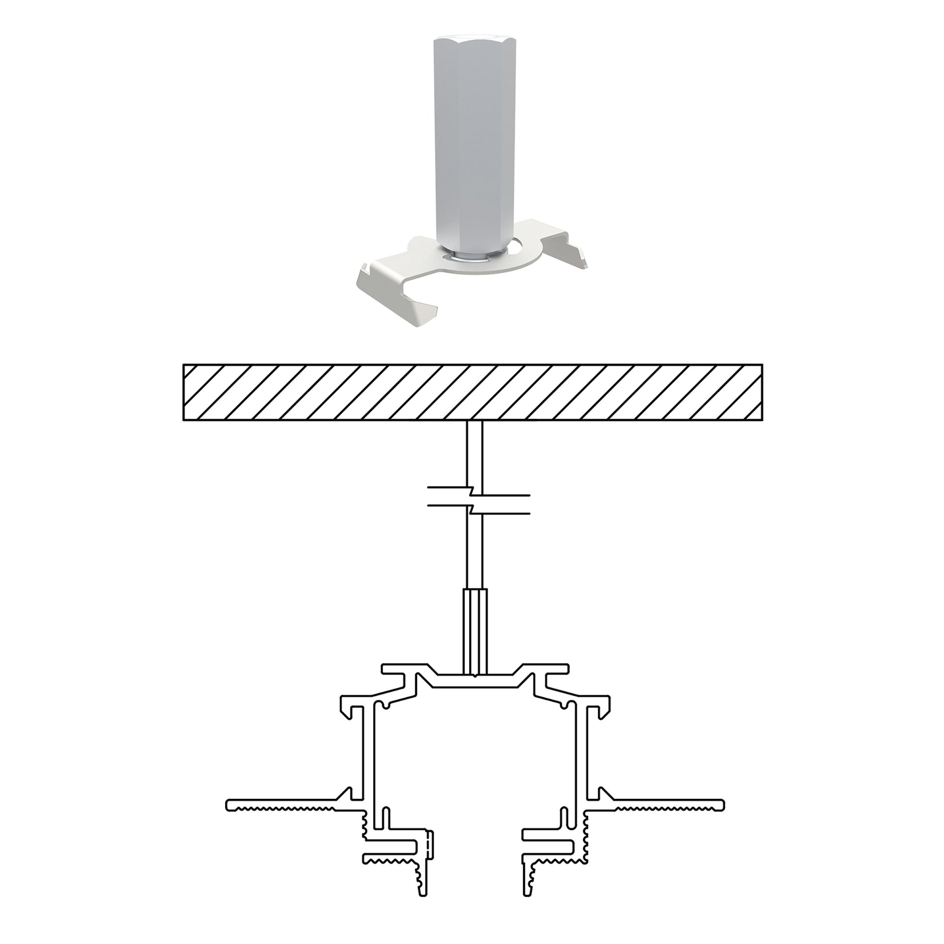 FLOS Architectural Ceiling Kit — Sujeción a Techo Ajustable Negro