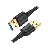 Cable USB-A 3.0 a USB-A 3.0 / 2 Metros / Macho a Macho / Conector Niquelado / Núcleo de Cobre Estañado / Blindaje Múltiple / Velocidad 5Gbps / No Requiere Controlador / Compatible con USB2.0 Y USB 1.1