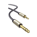 Cable Audio Estéreo 3.5mm (1/8") TRS a 6.35mm (1/4") TS / 1 Metro / Audio de Hi-Fi / Trenza de Nylon / Blindaje Múltiple / Caja de Aleación Zinc / Núcleo de Cobre Puro / Compatibilidad Universal