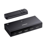 Conmutador HDMI Switch 4@60Hz | 3 Entradas a 1 Salida | 3D | HDR | Dolby Atmos | DTS5.1/7.1 | HDCP2.2 | PCM2.0 | HDMI2.0 | Reduce el Retraso y la perdida de fotogramas | Incluye Control Remoto.