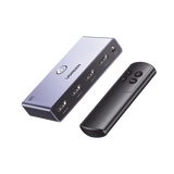 Switch (Splitter) 8K HDMI 2.1 / 3 Entradas 1 Salida / Incluye Control Remoto / Soporta 8K@60Hz 4K@120Hz 4K@60Hz 3D / HDR / HDCP 2.3 / Carcasa de Aluminio.
