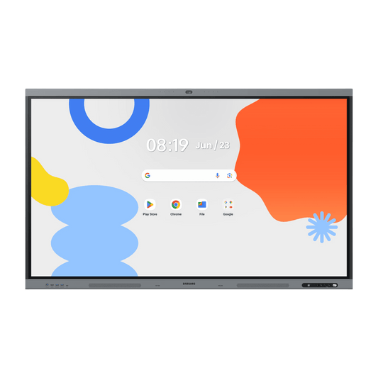 Pantalla Interactiva WAFX-P Series / 86" 4K UHD 3840x2160 / Android 15 EDLA Certified / Octa-core CPU / 48MP Camera / 8-Mic Array 10m / Dual 20W Speakers + Woofer / 50-Point IR Touch / Wi-Fi 6 / Bluetooth 5.0 / OPS Slot