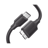 Cable USB Tipo C 3.0 a Micro Tipo B | 1m |Carga Rápida | 5 Gbps | Transferencia de Datos | Blindaje Interior Múltiple | Compatible con Disco Duro Externo, Portátiles, Seagate, Nikon, Canon.