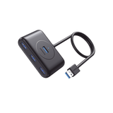 HUB USB-A 3.0 4 en 1 | 4 Puertos USB-A 3.0 (5Gbps) | Entrada USB-C (PD 5V2A) | Cable de 1 Metro | Indicador Led | Ideal para Transferencia de Datos | Entrada USB-C para alimentar equipos de mayor cons