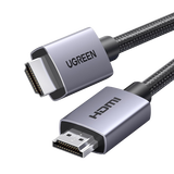 Cable HDMI 2.0 de Nylon Trenzado | 1 m | 4K@60Hz | ARC | Dolby ATMOS | True HD | DTS HD | HDR | 3D Inversivo | 3 modos de Visualización | 3 Capas de Protección + 4 de Blindaje | Niquelado | Carcasa de