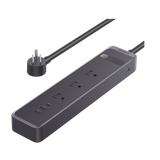 Regleta con Protector Contra Sobretensiones | 3 Salidas de CA NEMA 5-15R | 1 Salida USB-C PD de 30 W | 2 Puertos USB-A | Protección Contra Sobretensiones de 1600 julios | Cable 1.8m | Color Negro.