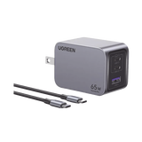 Cargador de 65W serie Nexode Pro | 3 Puertos de Carga Rápida | 2 USB-C | 1 USB-A | Tecnología GaNInfinity | PD3.1 de 65W / QC4.0 | Tecnología de Protección Térmica | Optimiza la Carga | Caja de Alumin
