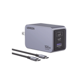 Cargador de 100W serie Nexode Pro | 3 Puertos de Carga Rápida | 2 USB-C | 1 USB-A | Tecnología GaNInfinity | PD3.1 de 100W / QC4.0 | Tecnología de Protección Térmica | Optimiza la Carga | Caja de Alum