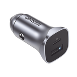 Cargador de Auto 24W | Puerto USB-A y USB-C | Carga Rápida | Compatible con Vehículos de 12 y 24 VCD | PD3.0 + QC3.0 | Indicador Led | Diseño Compacto | Chip Inteligente | Caja de Aluminio