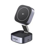 Cargador Inalámbrico 2 en 1 25W / Tecnología Magnética Qi 2 / 15W para Teléfono + 5W para Auriculares / Puerto USB-C 5W / Protecciones Múltiples / Cable USB-C Incluido