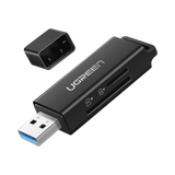 Lector de tarjetas SD portátil USB 3.0 de doble ranura / adaptador de tarjeta de memoria flash concentrador para TF SD Micro SD SDXC SDHC MMC RS-MMC Micro SDXC Micro SDHC UHS-I