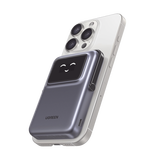 Power Bank Serie UNO Inalambrico | 10000mAh | 7.5W/20W | Con Emojis de Estado | Carga Rápida USB-C Bidireccional | Pantalla TFT Inteligente | Con Holder | Color Grey.