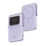 Power Bank Serie UNO Inalambrico | 10000mAh | 7.5W/20W | Con Emojis de Estado | Carga Rápida USB-C Bidireccional | Pantalla TFT Inteligente | Con Holder | Color Purple.