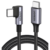 Cable USB-C a USB-C | 1 Metro (3.28 Pies) | Conector con Ángulo Recto de 90° | Carga Rápida de hasta 60W | 480 Mbps | PD3.0 | QC4.0/3.0/2.0 | FPC | AFC | Protección Integrada | Caja de Aluminio | Nylo