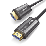 Cable HDMI de 30 Metros (98.43 Pies) por Fibra Óptica 4K@60Hz | Fibra de 4 Núcleos + Cobre EstaÑado de 7 Núcleos | Compatible con HDMI 2.0 | Alta Velocidad 18 Gbps | 3D | HDR | Carcasa de Zinc | Premi