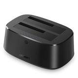 Base USB 3.0 para Disco Duro de Doble Bahía | Soporta Discos SATA de 2.5' & 3.5´ | Soporta discos de 12TB | Compatible con UASP, SATA 3.0 | Con adaptador de corriente 12V3A | Cable USB 1M | Alta Veloc