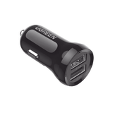 Cargador de Auto Mini de 24W / 2 Puertos USB-A / Compatible con Vehículos de 12 y 24 VCD / Chip Inteligente / Diseño Compacto / Multi protección / ABS-PC Ignifugo.