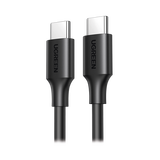 Cable USB-C a USB-C | 1 Metro | Carga Rápida de hasta 60W | Transferencia de datos de 480 Mbps | PD3.0 | QC 4.0/3.0/2.0 | FPC | AFC | Duradero y Flexible| Caja ABS | Cubierta de TPE | Color Negro.