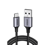 Cable USB-A a USB-C | 1 Metro (3.28 Pies) | Transferencia de Datos de 480 Mbps | Carga Rápida | QC 4.0/3.0/2.0 | FPC | AFC | Protección Integrada | Caja de Aluminio | Nylon Trenzado | Color Negro