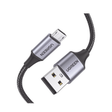 Cable USB-A a Micro USB | 1 Metro (3.28 Pies) | Carga Rápida | QC 3.0/2.0 | FPC | AFC | Transferencia de Datos de 480 Mbps | Recarga hasta 18W | Protección Integrada | Caja de Aluminio | Nylon Trenzad