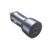 Cargador de Auto de 40W / 2 Puertos USB-C / 20 Watts por Puerto / Compatible con Vehículos de 12 y 24 VCD / Chip Inteligente / Diseño Compacto / Multi protección / Aleación de Aluminio
