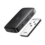 Conmutador HDMI (Switch) 4K@30Hz | 3 Entradas a 1 Salida | 3D | Transmisión Estable | Incluye Control Remoto | Receptor de Infrarrojos | Indicador LED | Chip Inteligente | Incluye Cable Micro USB para