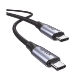Cable USB-C a USB-C 3.2 Thunderbolt | 1 Metro | 240W | 10 Gbps | 480 Mbps | Soporta Video 4K@60Hz| Chip E-Market Inteligente | Carcasa de Aluminio | Nylon Trenzado | Blindaje de 4 capas.