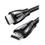 Cable HDMI 2.1 de Nylon Trenzado / 3 Metros / 8K@60Hz/4K@120Hz / eARC (Canal de Retorno de Audio / HDR10+ / VVR / HEC (Canal Ethernet HDMI) / ALLM / 3D / Dolby Atmos / Dolby Visión / 48 Gbps / Mayor D
