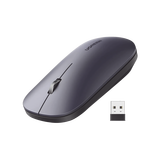 Mouse inalámbrico 2.4 GHz | Ultra Delgado y Silencioso | DPI 1000/1600/2000/4000 (Ajustable) | Alcance 10m | Scroll de Aluminio | Adaptable a diferentes superficies | Diseño suave al tacto | Contiene 