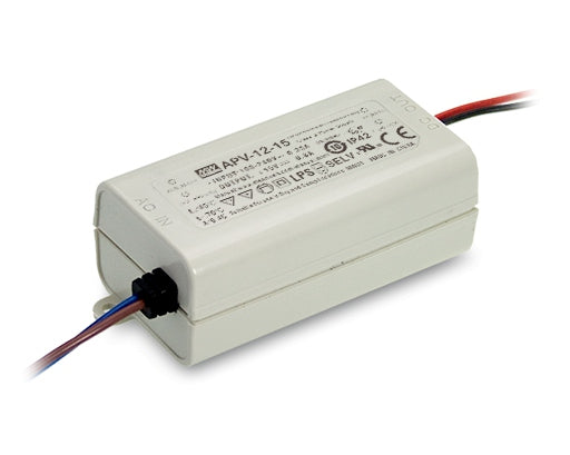 Fuente LED MEAN WELL APV-12-24 24V 12W Compacta IP42 para Aplicaciones LED